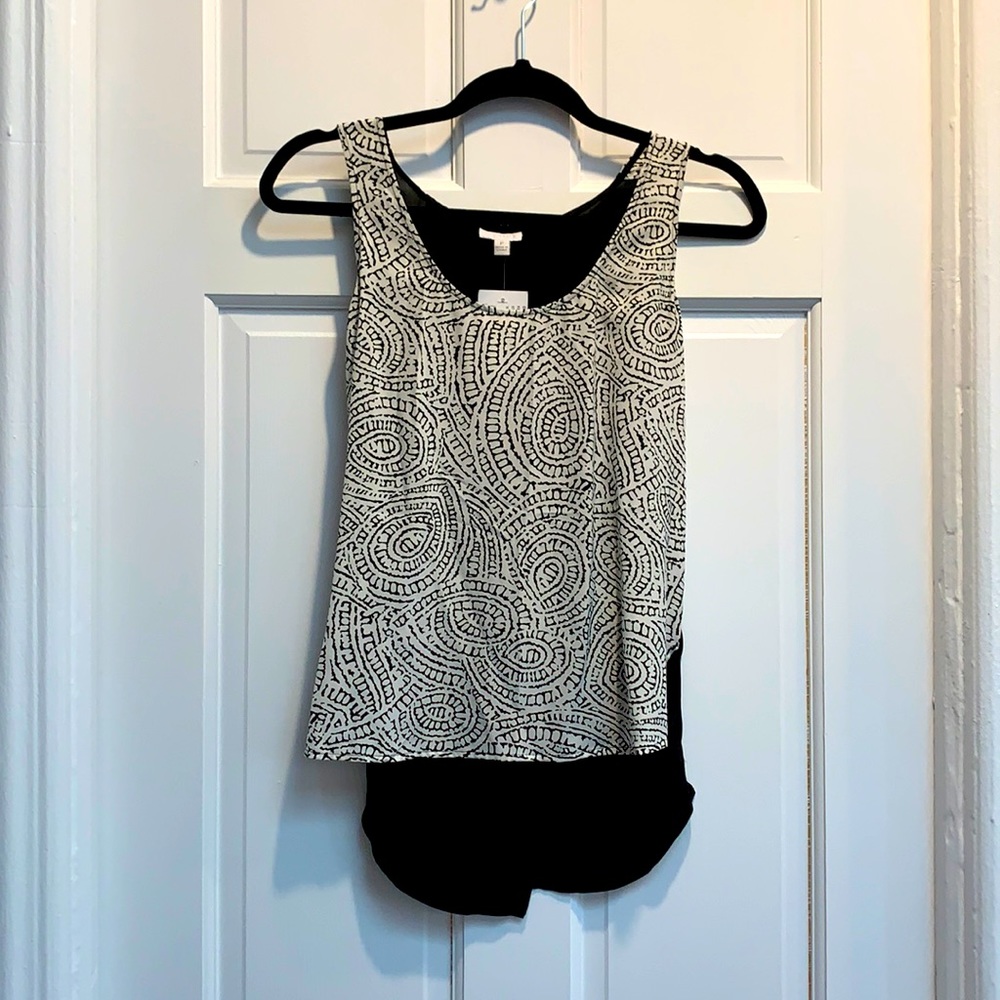 Intermix silk split-back tank top NWT